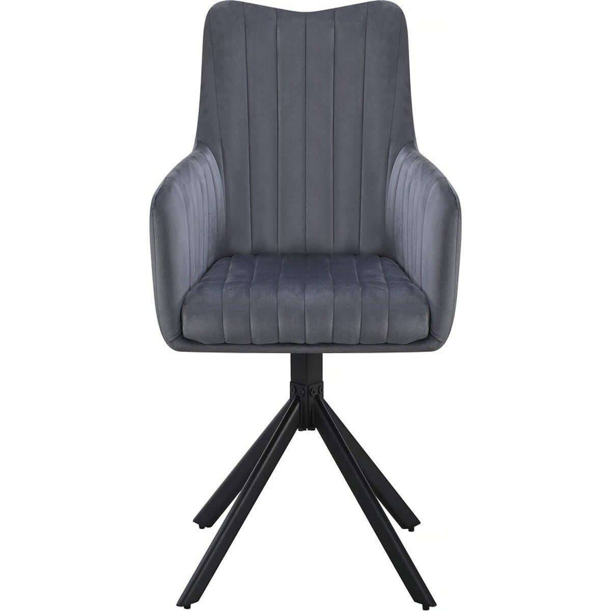 Habitat et Jardin Lot de 2 chaises en tissu  Pharell  - 60 x 61 x 91 cm - Gris