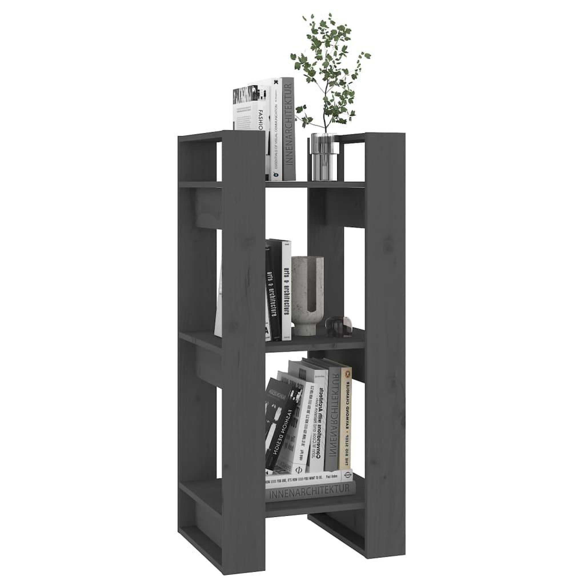 Voir la diapositive 5 : VIDAXL Bibliotheque/Separateur de piece Gris 41x35x91 cm Pin solide