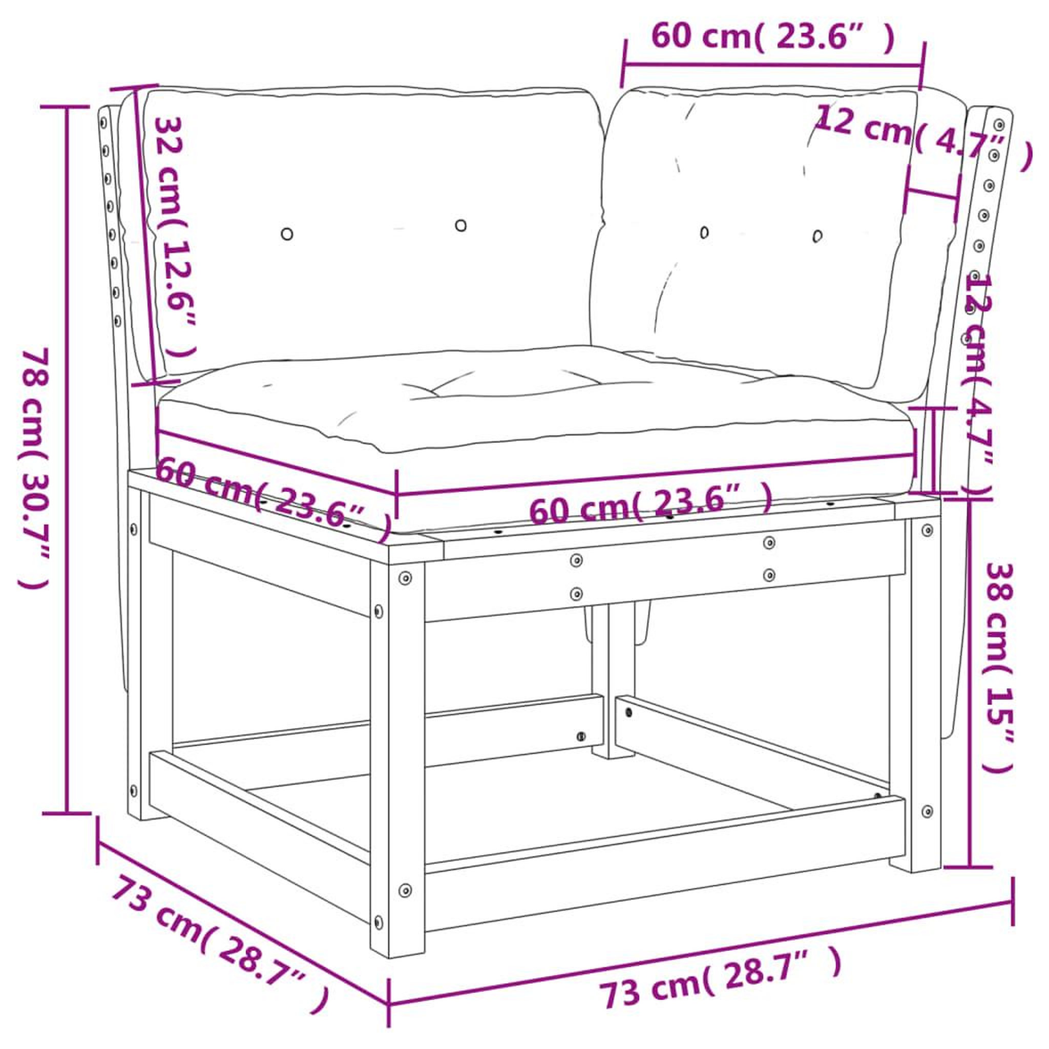 Voir la diapositive 6 : VIDAXL Canape d'angle de jardin et coussins blanc bois de pin massif