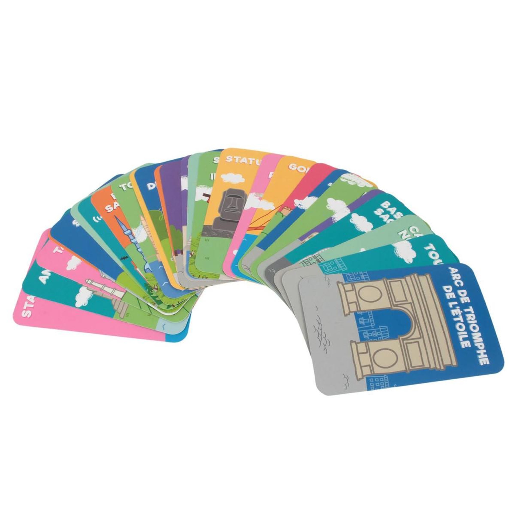Voir la diapositive 3 : Jeux 2 momes Jeu de Cartes Educatives  Monuments  17cm Multicolore