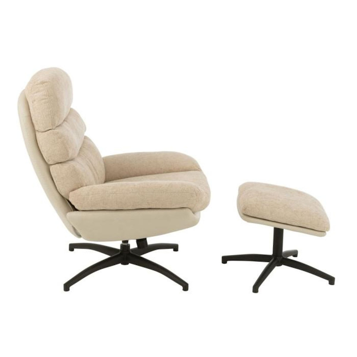 Paris Prix Fauteuil Relax & Repose-Pieds  Multiplex  102cm Gris