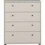 Voir la diapositive 3 : MARKET24 Commode - TEMPRA - 4 tiroirs - Sable - 73,7 x 34,8 x 85,5 cm
