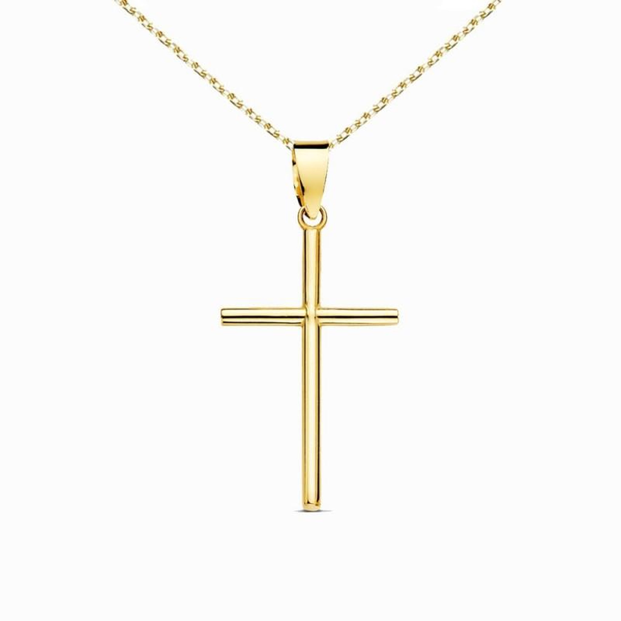 L'ATELIER D'AZUR Collier - Médaille Croix Or 18 Carats 750/000 Jaune - Chaine Dorée