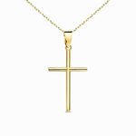 L'ATELIER D'AZUR Collier - Médaille Croix Or 18 Carats 750/000 Jaune - Chaine Dorée