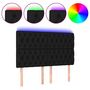 Voir la diapositive 2 : VIDAXL Tete de lit a LED Noir 144x7x118/128 cm Tissu