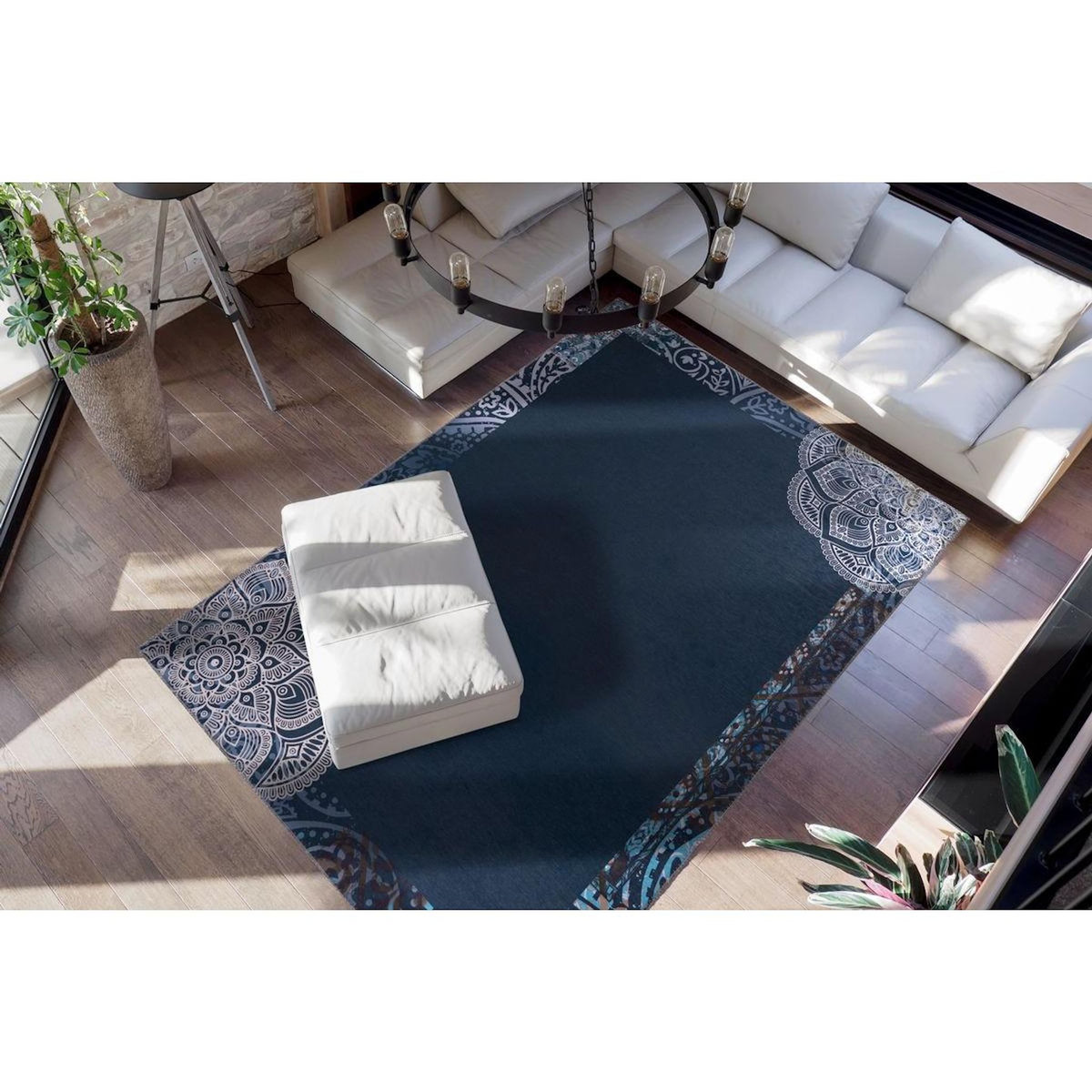 Paris Prix Tapis à Motifs Vintage  Medley  Bleu