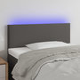 Voir la diapositive 1 : VIDAXL Tete de lit a LED Gris 80x5x78/88 cm Similicuir