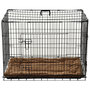 Voir la diapositive 2 : PAWHUT Cage caisse de transport pliante pour chien poignée, plateau amovible, coussin fourni 92 x 57 x 62,5 cm