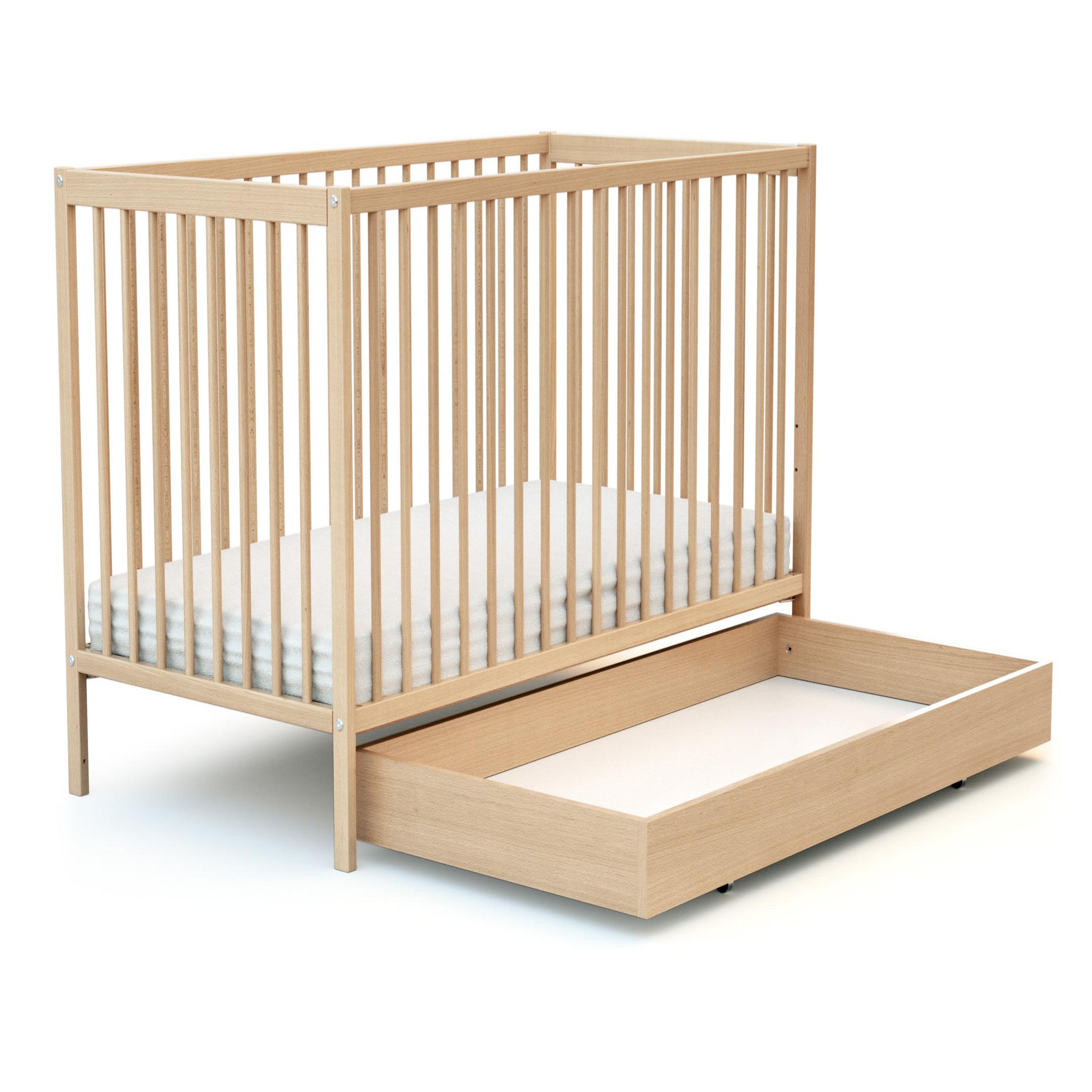 Voir la diapositive 3 : WEBABY Tiroir de lit bébé en bois rolo 60 x 120