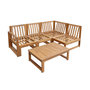 Voir la diapositive 3 : SWEEEK Salon de jardin modulable bois d'acacia et tissu beige 4 places - Tula