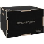 HOMCOM Box jump crossfit - box de pliométrie - boite de saut - 3 hauteurs 41/51/61H cm - charge max. 120 Kg - bois surface antidérapante noir