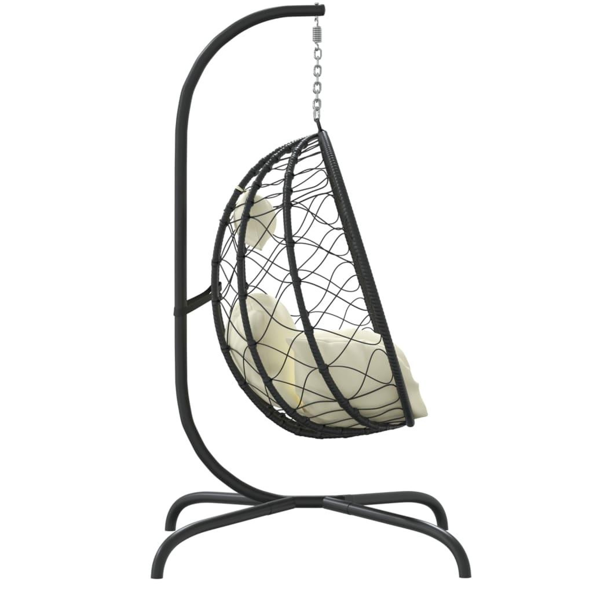 Voir la diapositive 4 : VIDAXL Chaise suspendue en forme d'œuf avec coussin blanc creme