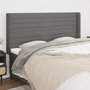 Voir la diapositive 1 : VIDAXL Tete de lit avec oreilles Gris fonce 203x16x118/128 cm Tissu