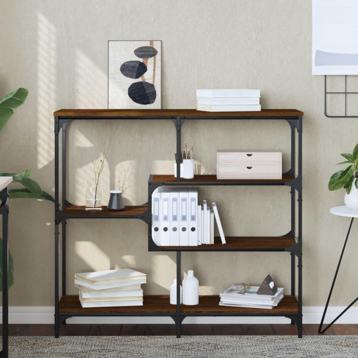 VIDAXL Table console chene marron 103x32x95 cm bois d'ingenierie