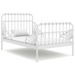 VIDAXL Cadre de lit extensible sans matelas blanc metal 80x130/200 cm