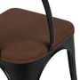 Voir la diapositive 3 : Rendez vous déco Lot de 2 chaises en métal noir et cuir synthétique marron - Charly