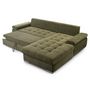 Voir la diapositive 3 : BEST MOBILIER Bianca - canapé d'angle droit 4 places convertible avec coffre en tissu texturé