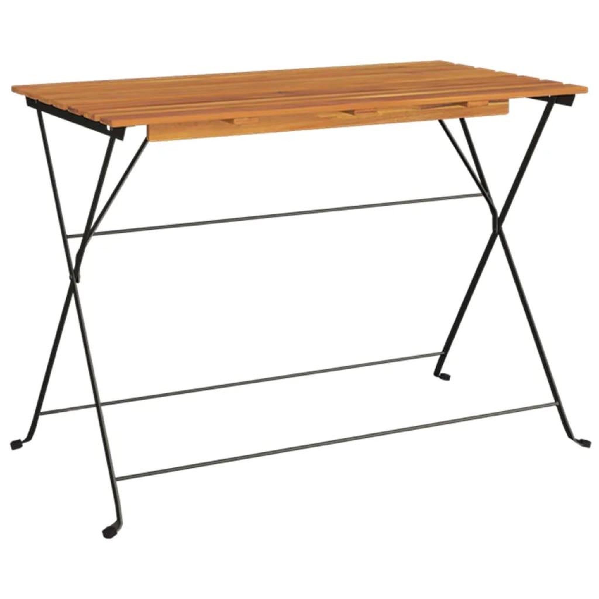 Voir la diapositive 2 : VIDAXL Table de bistro pliante 100x54x71cm Bois acacia solide et acier