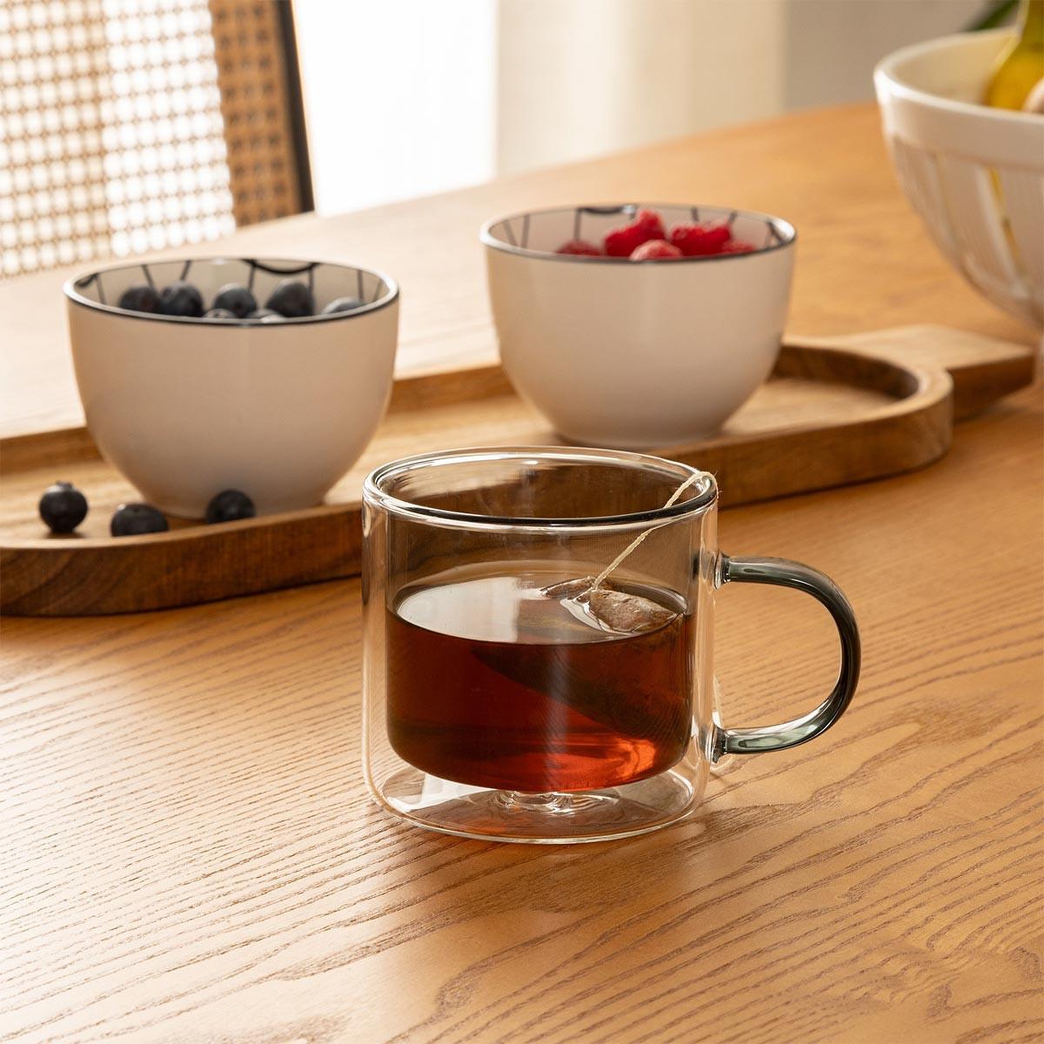 Voir la diapositive 3 : SECRET DE GOURMET Lot de 6 mugs en verre  lexi  25cl gris