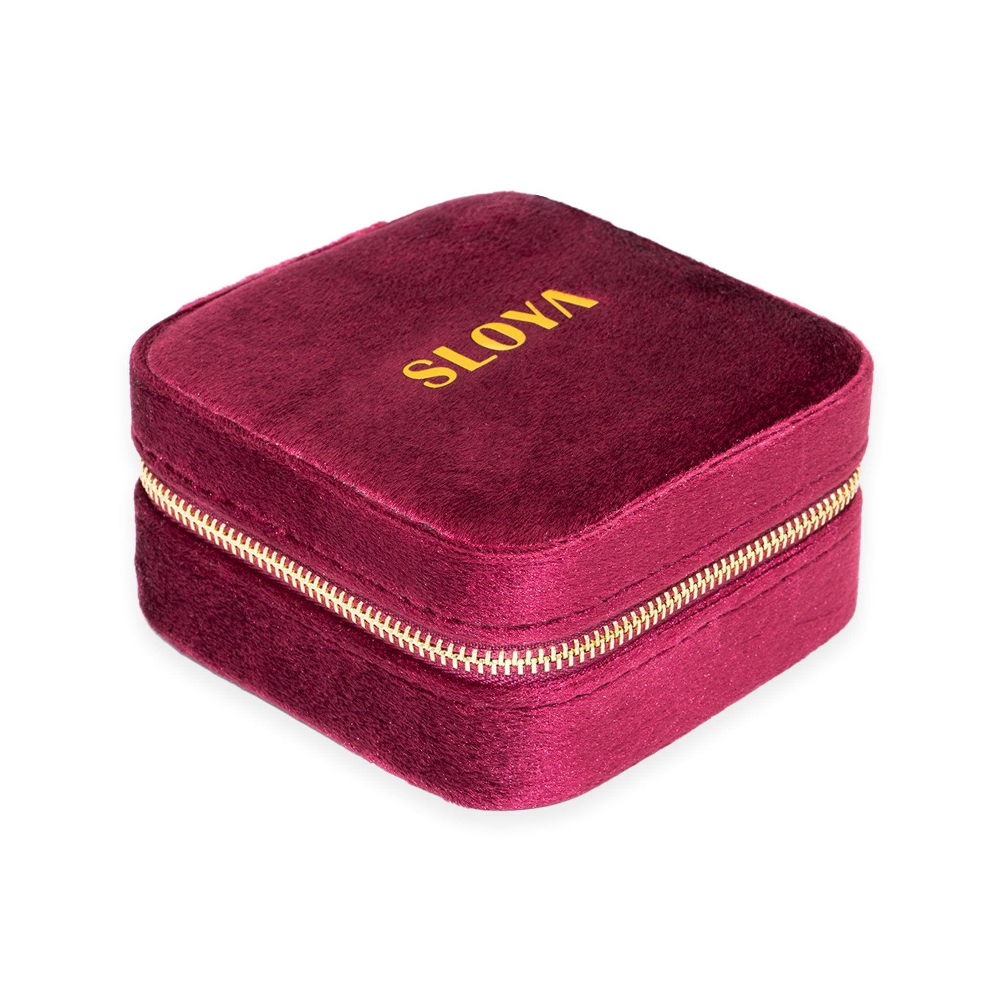 Voir la diapositive 2 : SLOYA Boîte à bijoux velours rouge grenat