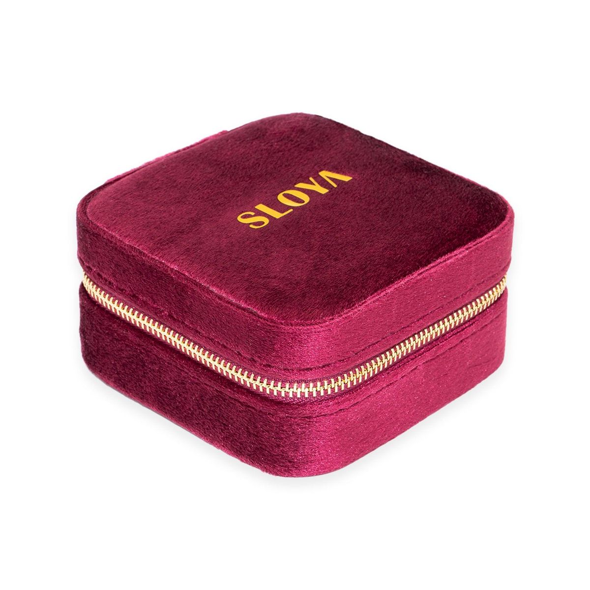 SLOYA Boîte à bijoux velours rouge grenat