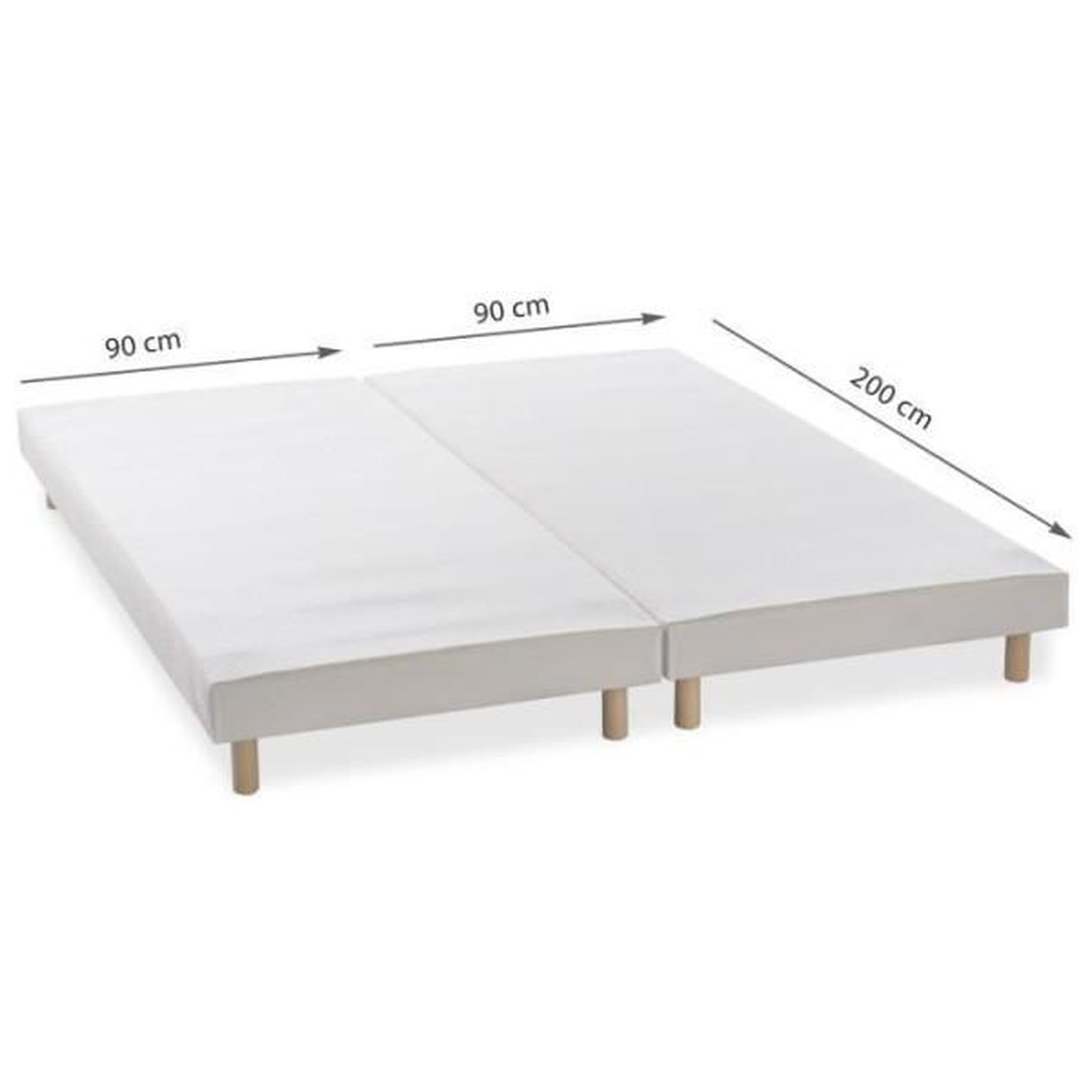 Voir la diapositive 4 : DEKO DREAM Deko dream rakenne - sommiers tapissiers a lattes x 2 - 180 x 200 - bois massif blanc + pieds