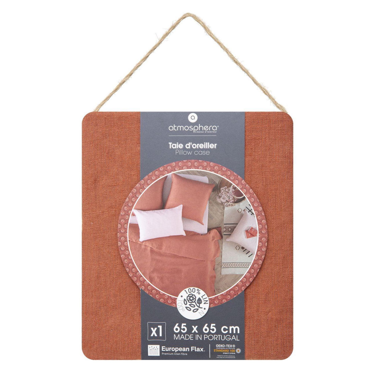 ATMOSPHERA Taie d'oreiller 100% Lin