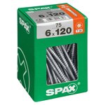 CENTRALE BRICO Lot de 75 vis acier tête fraisée torx SPAX, Diam.6 mm x L.120 mm