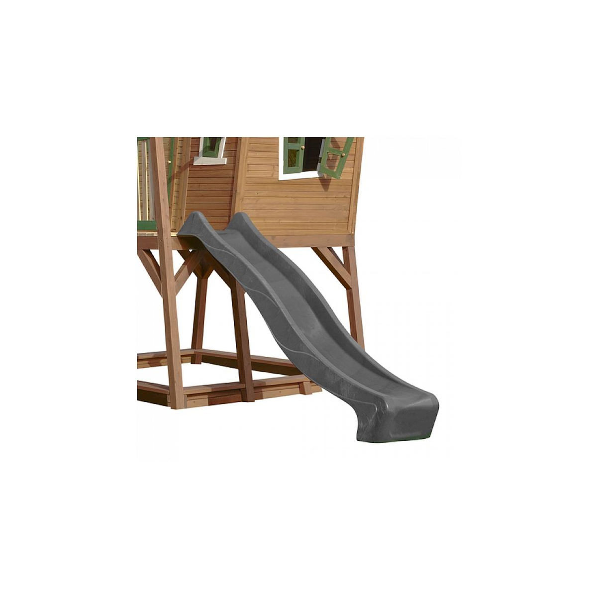 Axi House AXI Crooked Max Maisonnette Marron vert Toboggan Gris