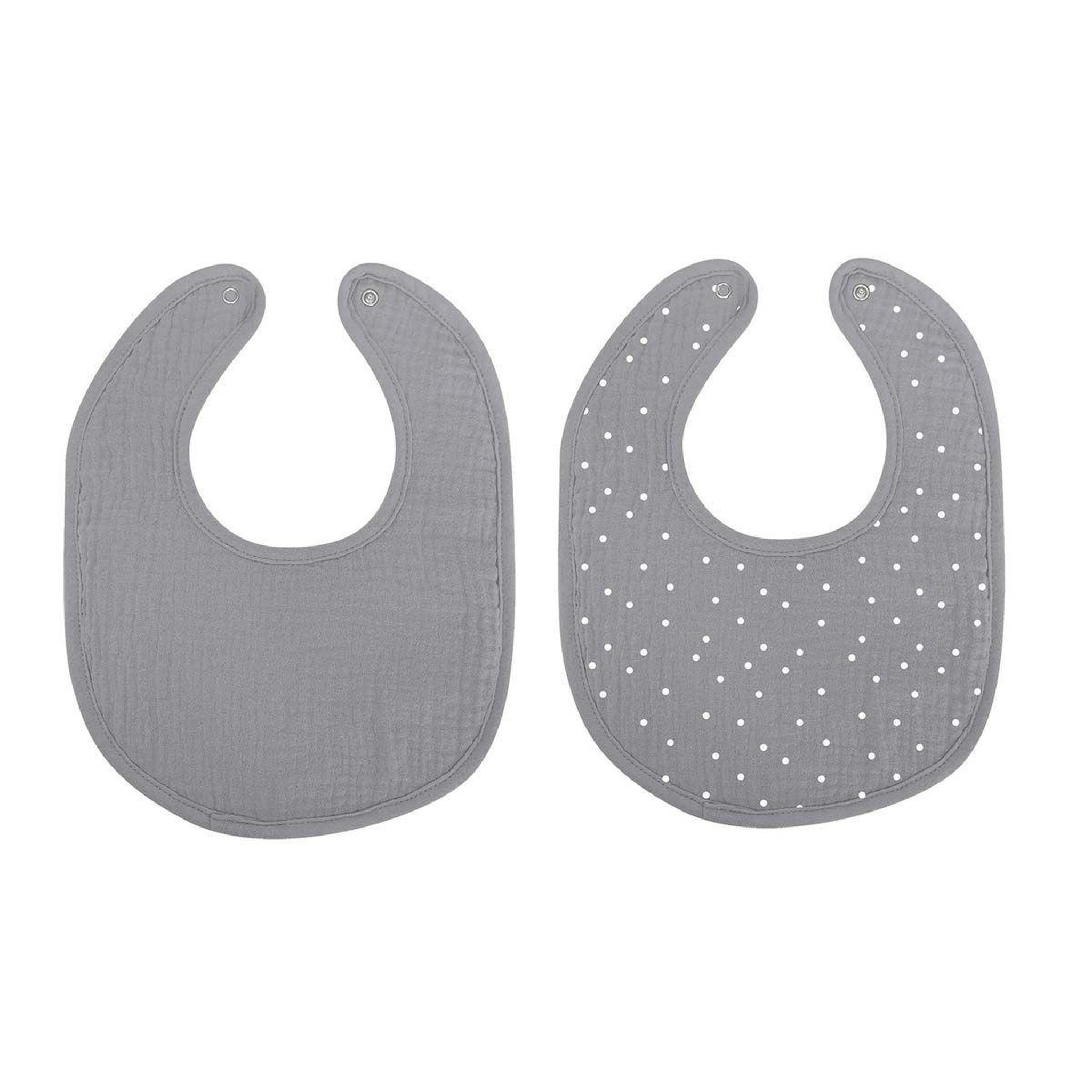 BEBE DOUCEUR Lot de 2 bavoirs bébé  absorbant  27cm gris