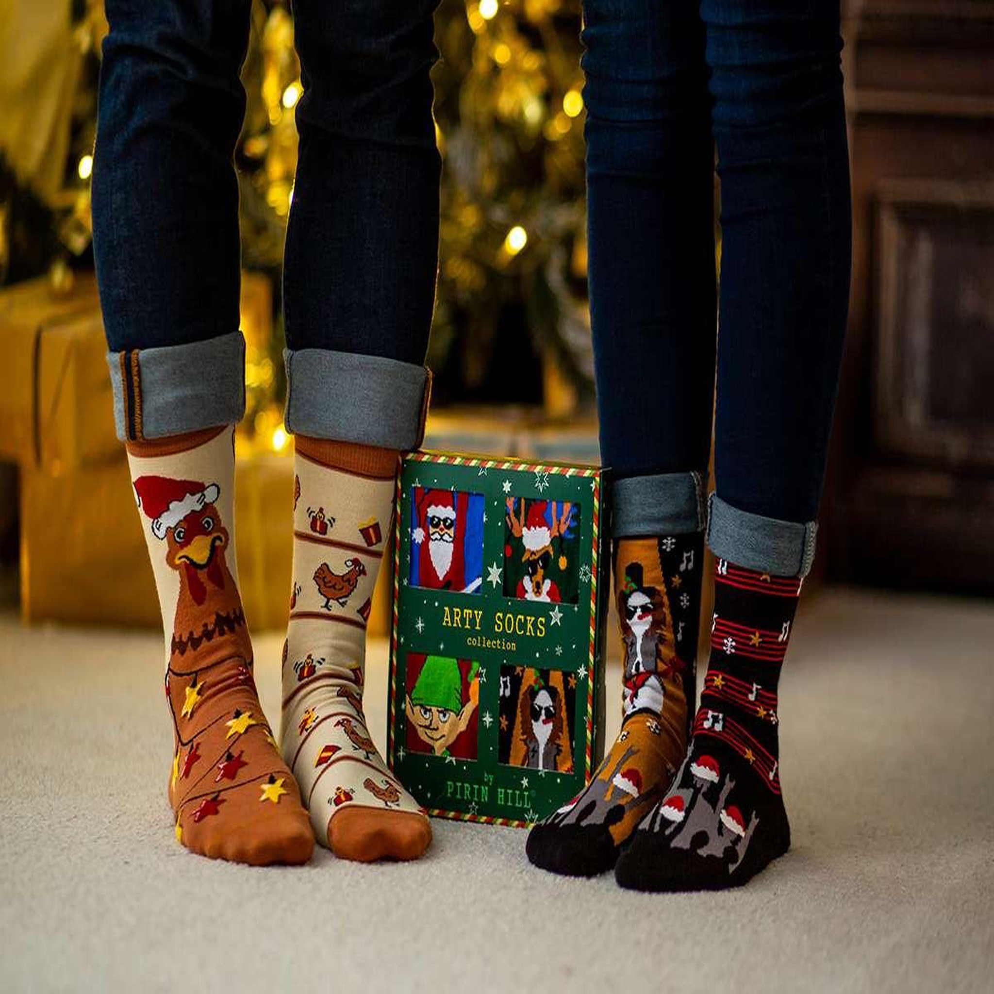 Voir la diapositive 3 : PIRIN HILL Chaussettes arty bonhomme de neige musicien