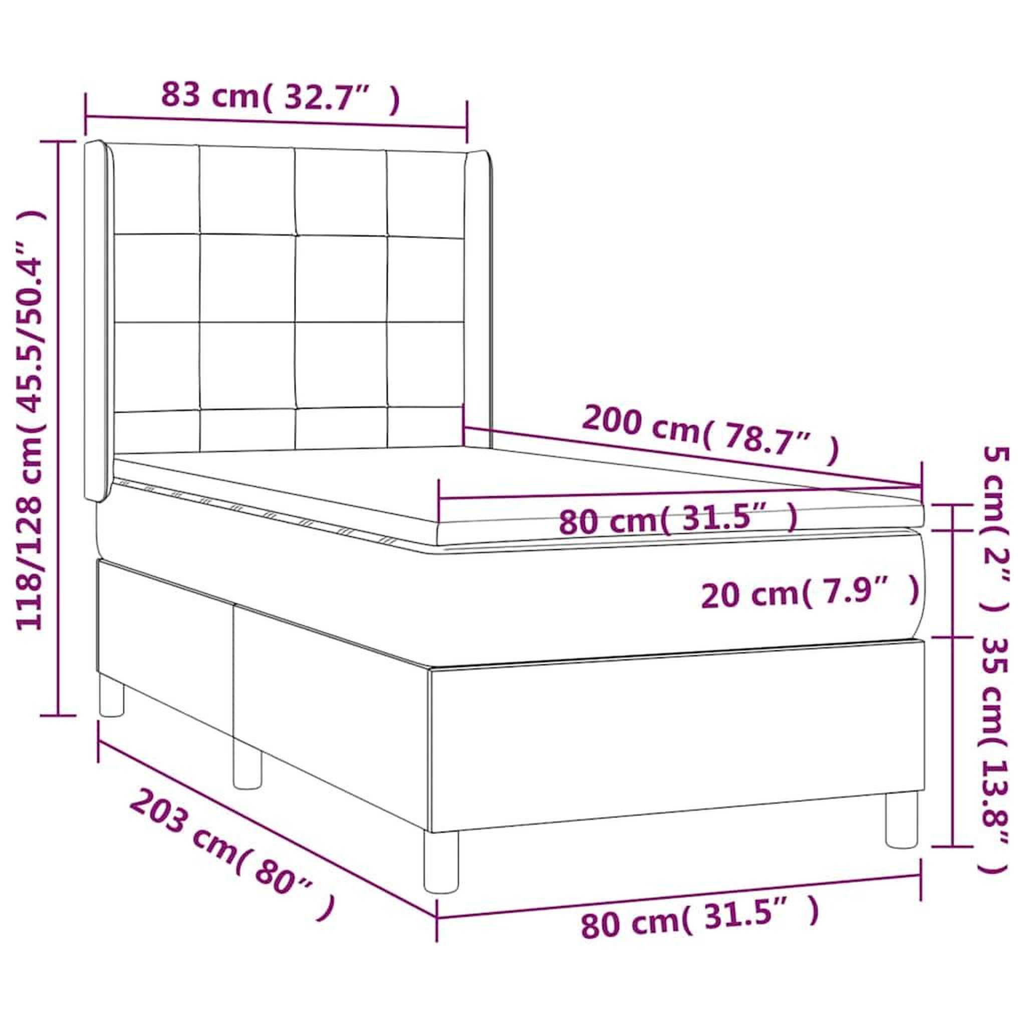 Voir la diapositive 6 : VIDAXL Sommier a lattes de lit et matelas Vert fonce 80x200 cm Velours