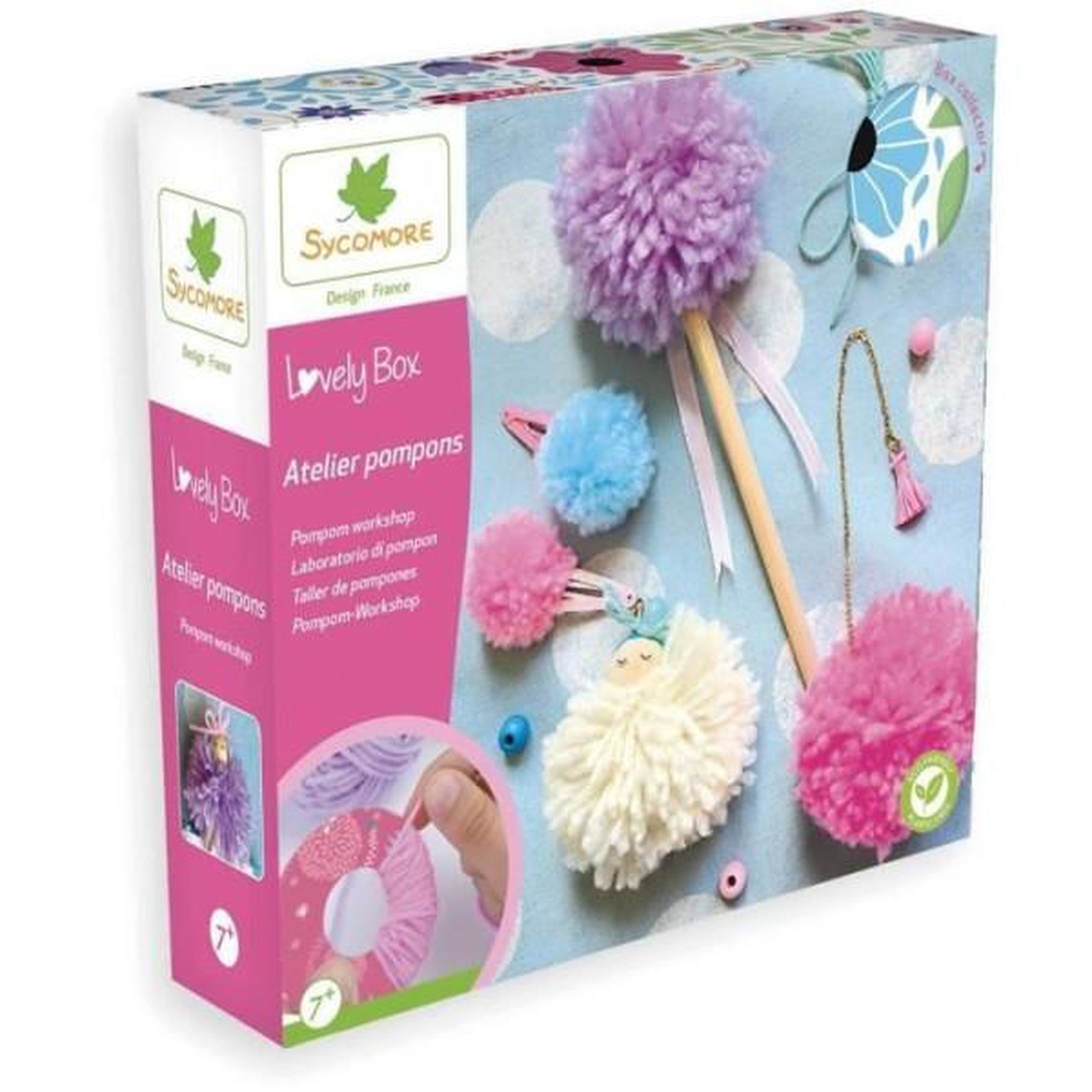 SYCOMORE Atelier lovely box petit - sycomore - cre11045 - pompons en laine - pour enfants de 7 ans et plus