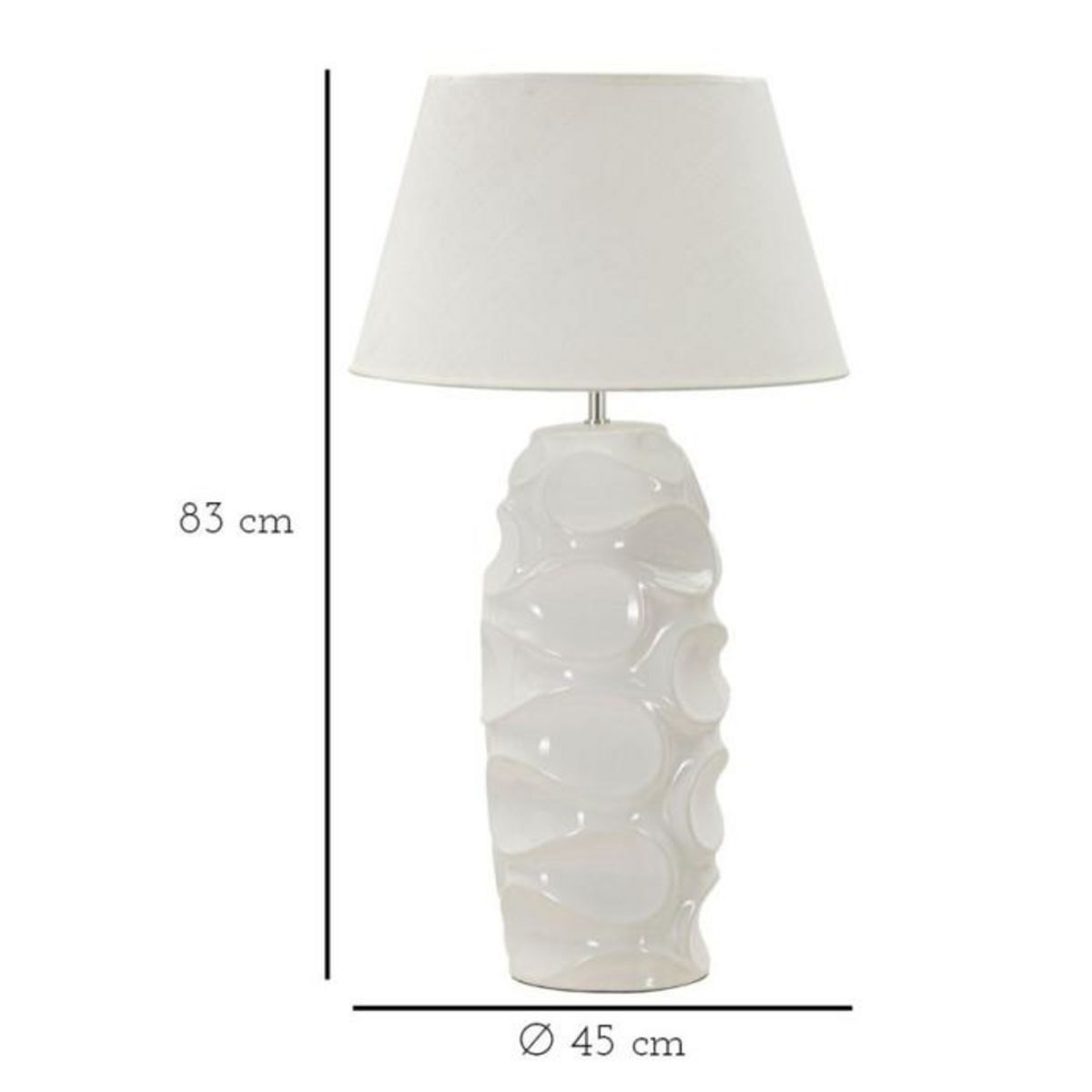 Paris Prix Lampe à Poser en Céramique  Warsaw  83cm Blanc