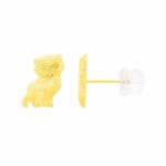 L'ATELIER D'AZUR Boucles d'Oreilles Chat - Or Jaune - Enfant