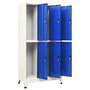 Voir la diapositive 5 : VIDAXL Armoire a casiers Gris et bleu 90x45x180 cm Acier