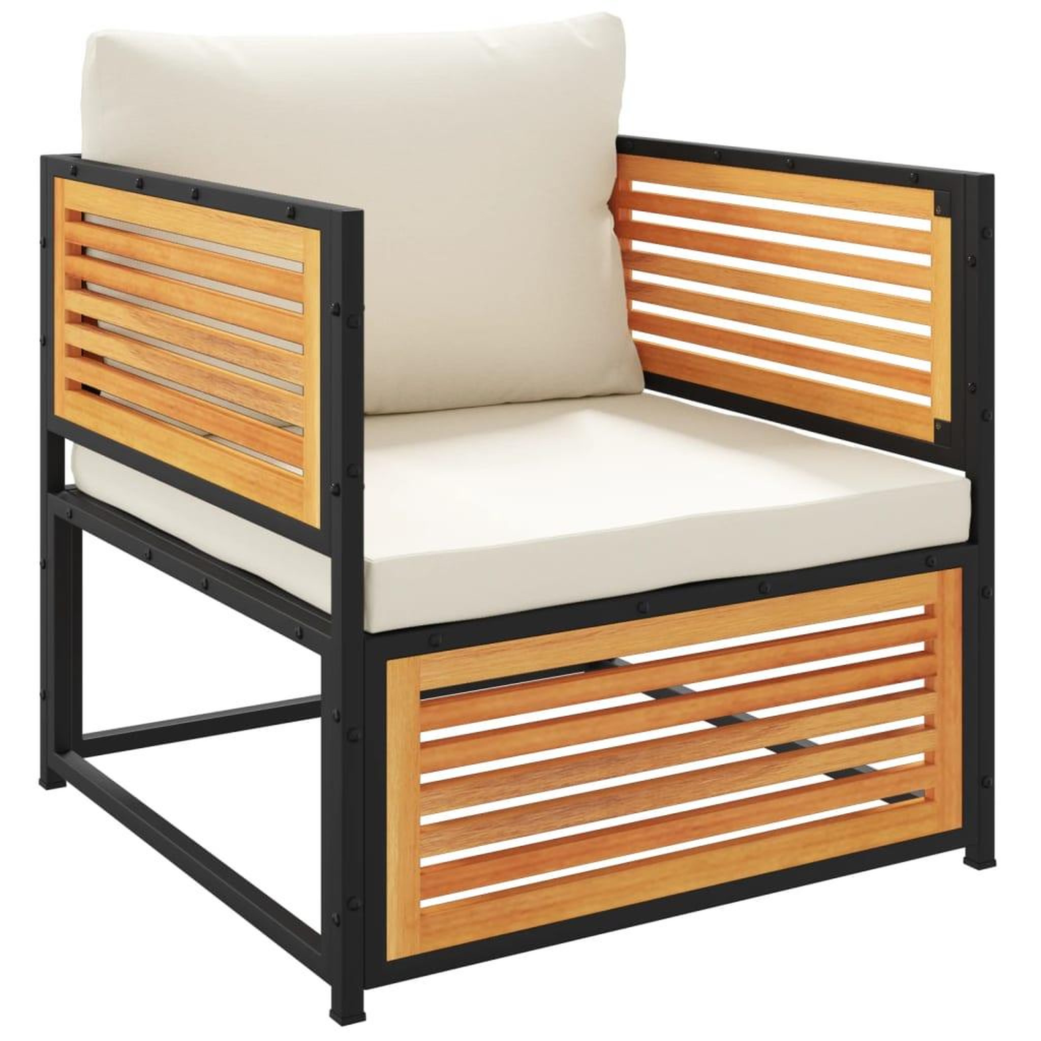 Voir la diapositive 4 : VIDAXL Salon de jardin avec coussins 5 pcs Bois d'acacia solide