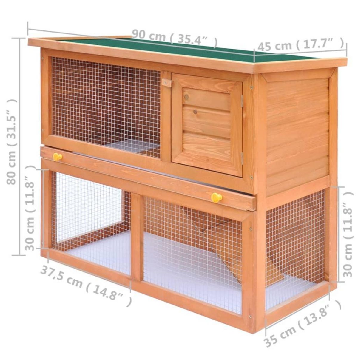 VIDAXL Clapier d'exterieur Enclos pour petits animaux 1 porte Bois