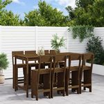 VIDAXL Ensemble de bar de jardin 9 pcs marron miel bois de pin massif