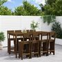 Voir la diapositive 1 : VIDAXL Ensemble de bar de jardin 9 pcs marron miel bois de pin massif