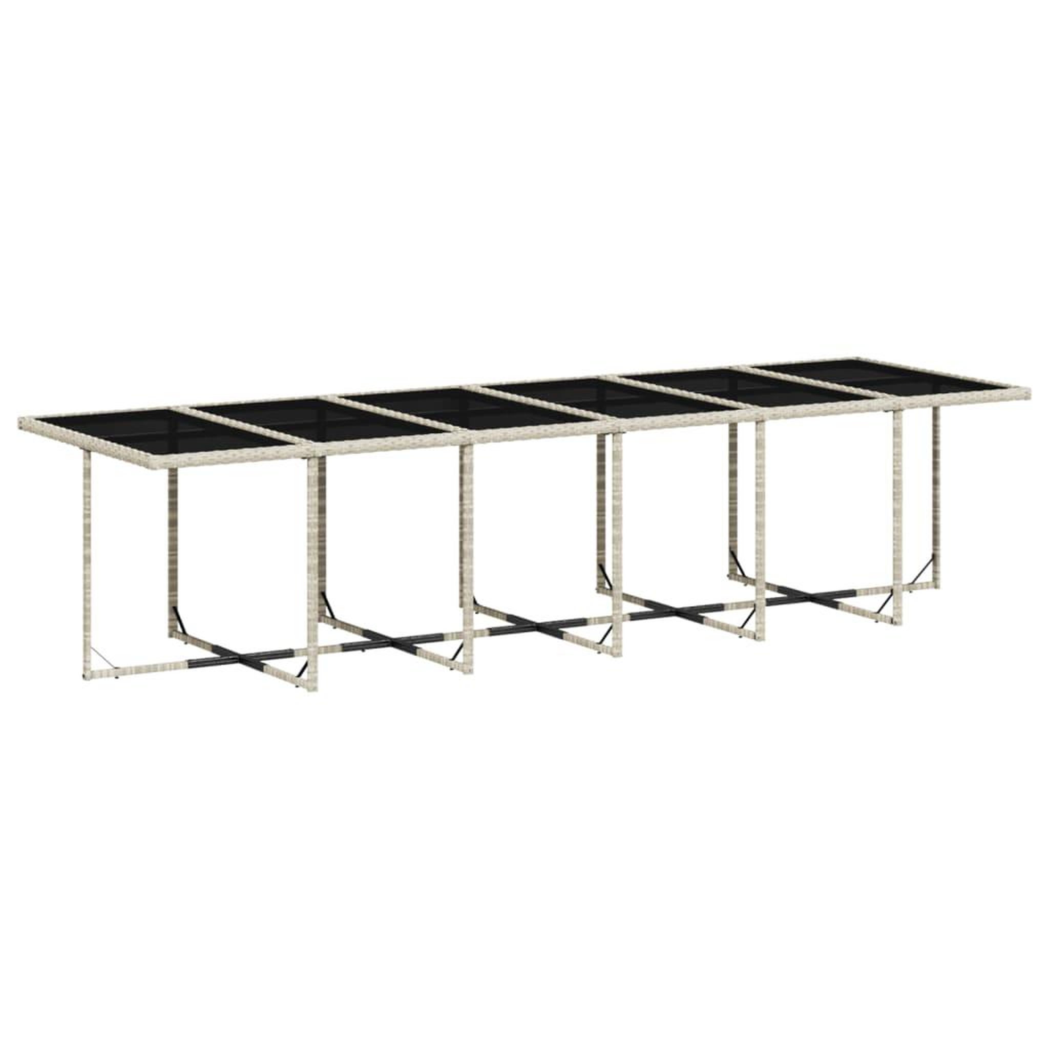 Voir la diapositive 3 : VIDAXL Ensemble a manger de jardin et coussins 17 pcs gris clair rotin