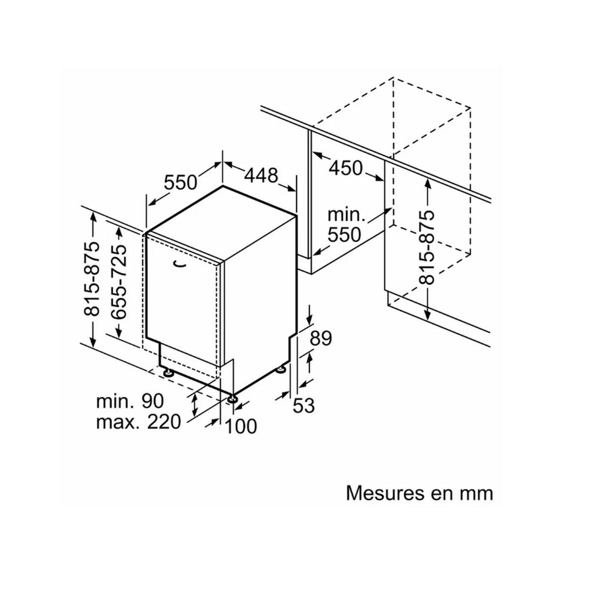 Voir la diapositive 6 : Siemens Lave-vaisselle 45cm 10 couverts 44db tout intégrable - sr63ex25me