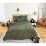 Voir la diapositive 1 : Home collection Parure housse de couette 100% gaze de coton 57 fils - kaki