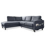 Voir la diapositive 1 : BEST MOBILIER Molly - canapé d'angle gauche 5 places convertible en tissu