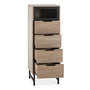 Voir la diapositive 4 : VS VENTA-STOCK Commode haute Hera 4 tiroirs 1 porte coloris bois