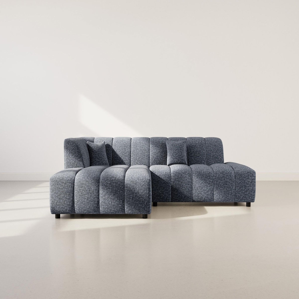 LISA DESIGN Curtis - canapé d'angle gauche 4 places sans accoudoir en tissu texturé