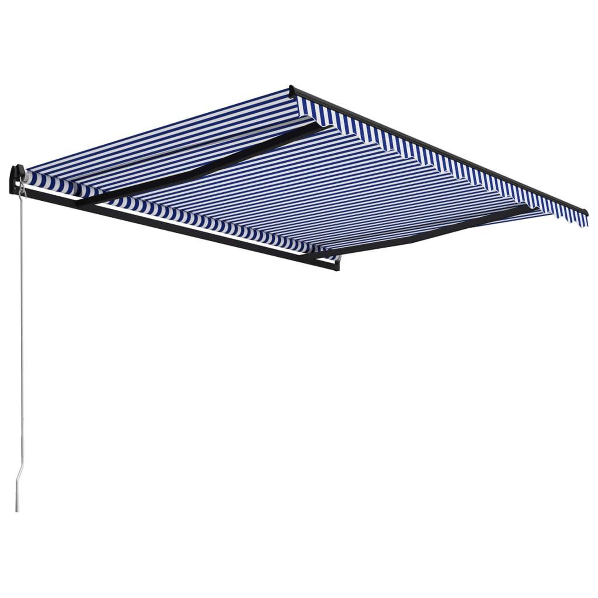 Voir la diapositive 3 : VIDAXL Auvent manuel retractable 400x300 cm Bleu et blanc