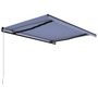 Voir la diapositive 3 : VIDAXL Auvent manuel retractable 400x300 cm Bleu et blanc