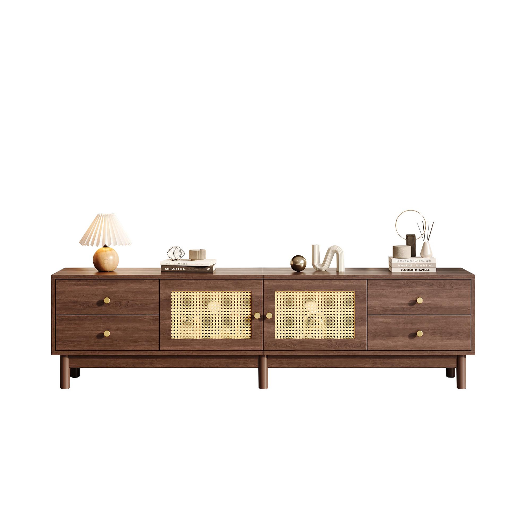 MERAX Meuble tv marron 180 cm panneau de particules
