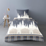 Dourev Housse de couette Flanelle 140x200 RIM + 1 taie